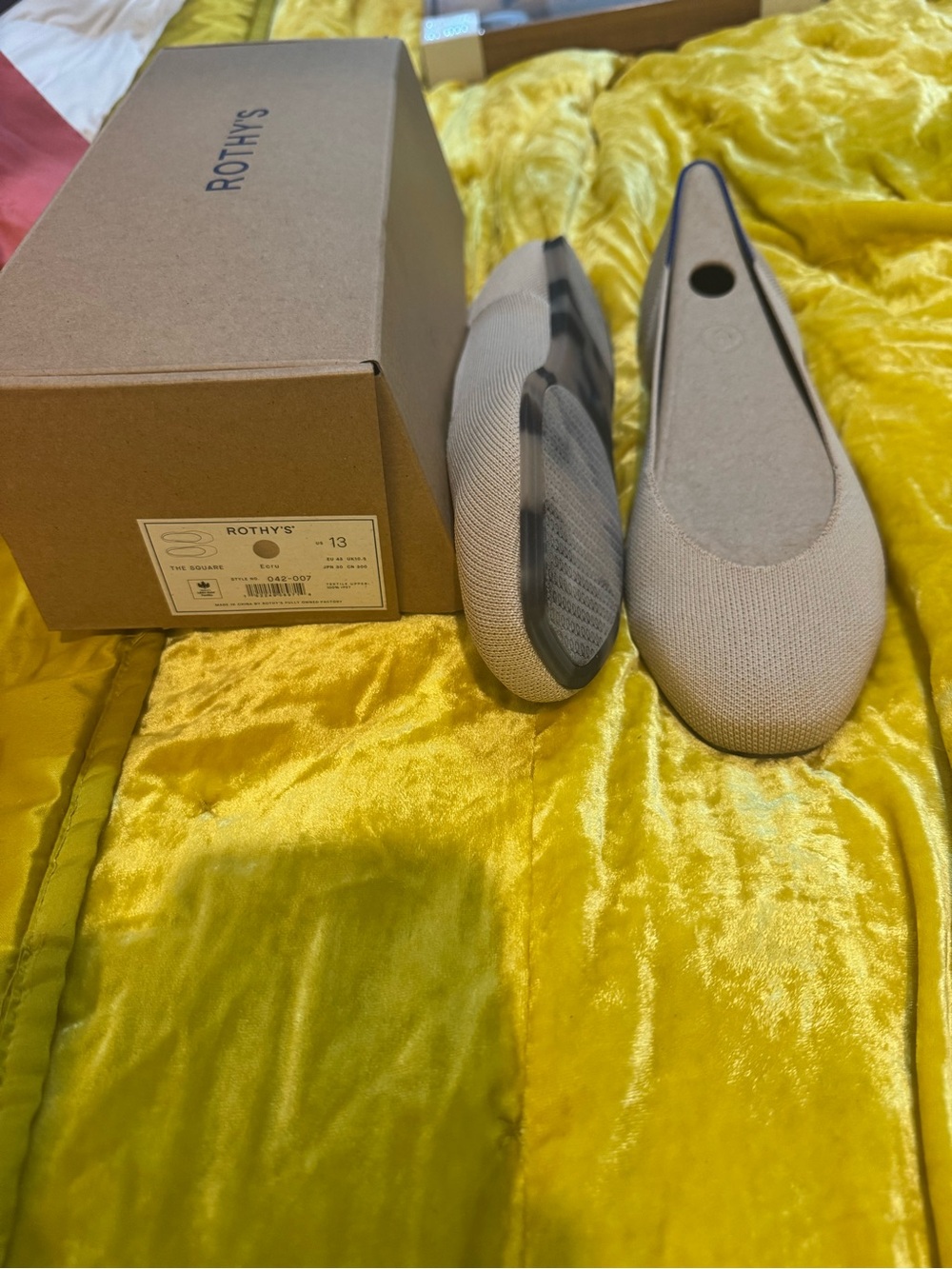 Rothy's Beige Knit Ballet Flat